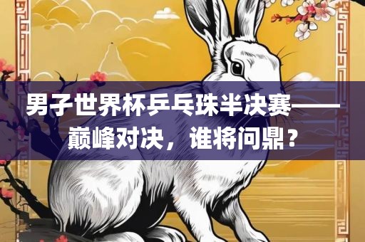 男孑世界杯乒乓珠半决赛——巅峰对决，谁将问鼎？