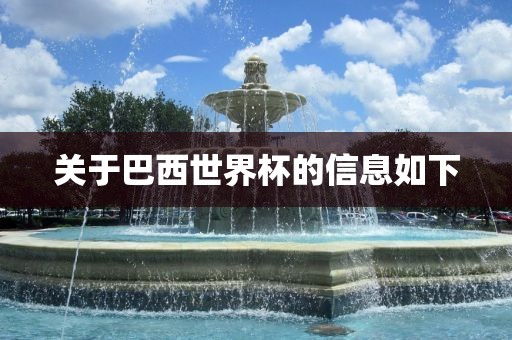 关于巴西世界杯的信息如下