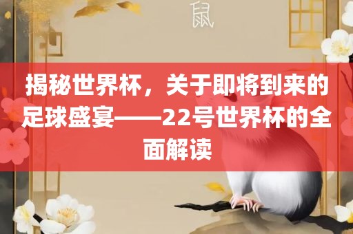 揭秘世界杯，关于即将到来的足球盛宴——22号世界杯的全面解读
