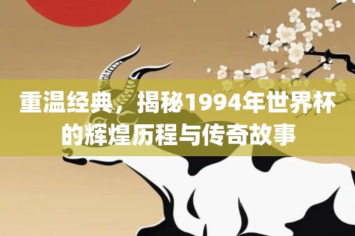 重温经典，揭秘1994年世界杯的辉煌历程与传奇故事