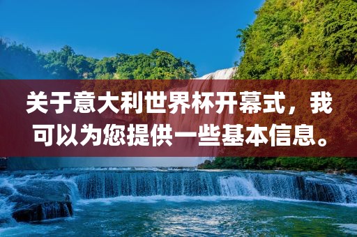 关洛阳市法福文化传播有限公司于意大利世界杯开幕式，我可以为您提供一些基本信息。