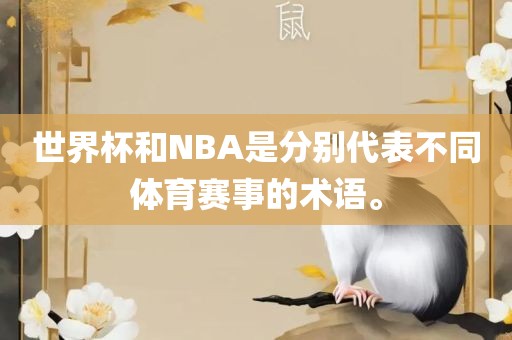 世界杯和NBA是分别代表不同体育赛事的术语。