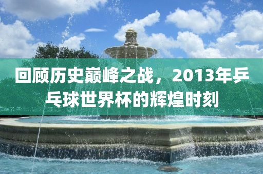 回顾历史巅峰之战，2013年乒乓球世界杯的辉煌时刻洛阳市法福文化传播有限公司