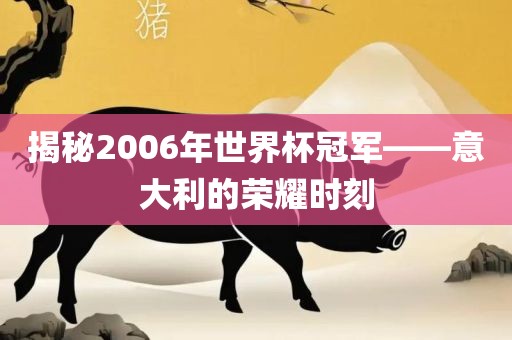 揭秘2006年世界杯冠军——意大利的荣耀时刻