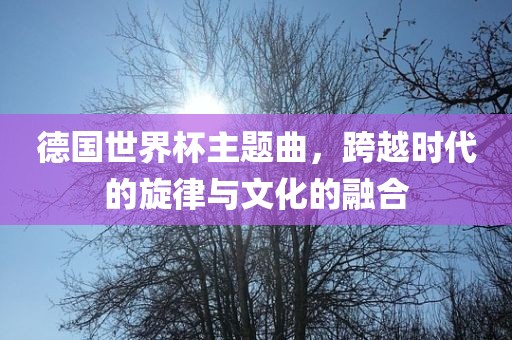 德国世界杯主题曲，跨越时代的旋律与文化的融合